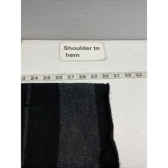 Vince hooded duster Cardigan Size M Black striped Wool Alpaca Cashmere Sweater - Picture 6 of 11